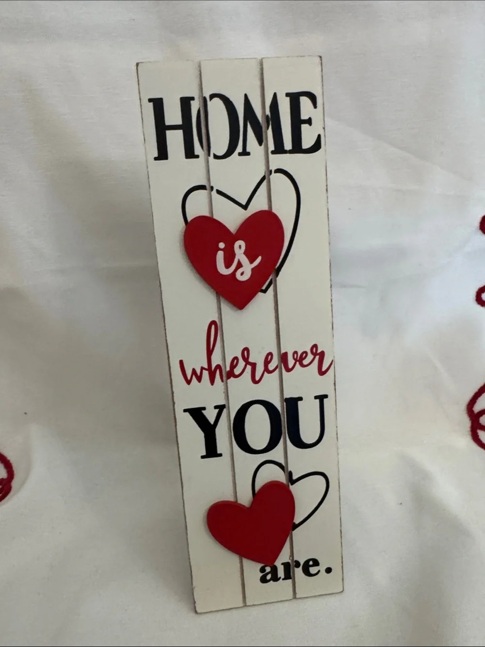 HOME Red and White Plaid Decorative Home Sign - Unbranded
